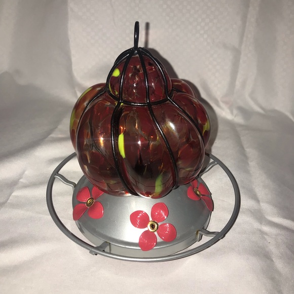 Grateful Gnome Other Hand Blown Hummingbird Feeder Red Poshmark